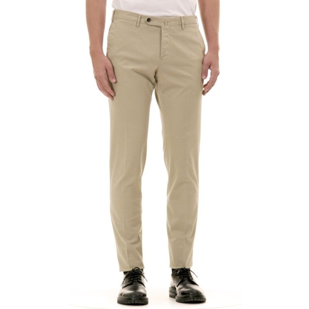 TORIN OPIFICIO Mens Beige Tapered, Slim Fit Cashmere Pants 46